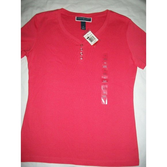 Macy's Karen Scott Henley Woman's Coral Short XS - Picture 11 of 12